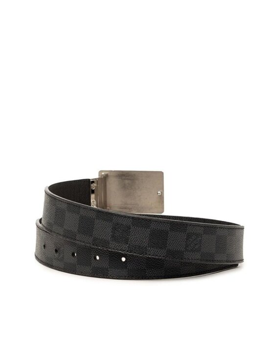LOUIS VUITTON GRAPHITE DAMIER  Louis Vuitton Damier Graphite Ceinture Aventure 90 36 Black Leather 1- Belt